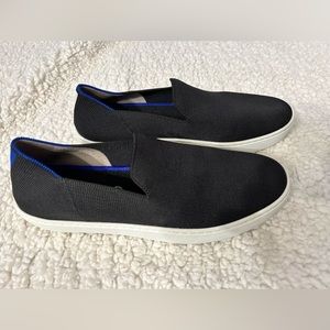 Rothy's The Slip On Womens 9.5 Black Solid Knit Fabric Lifestyle Sneakers!